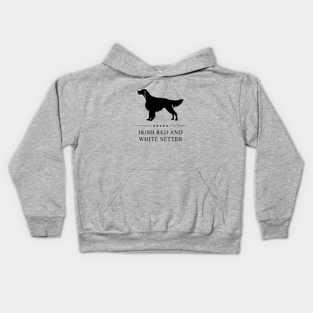 Irish Red and White Setter Black Silhouette Kids Hoodie by millersye